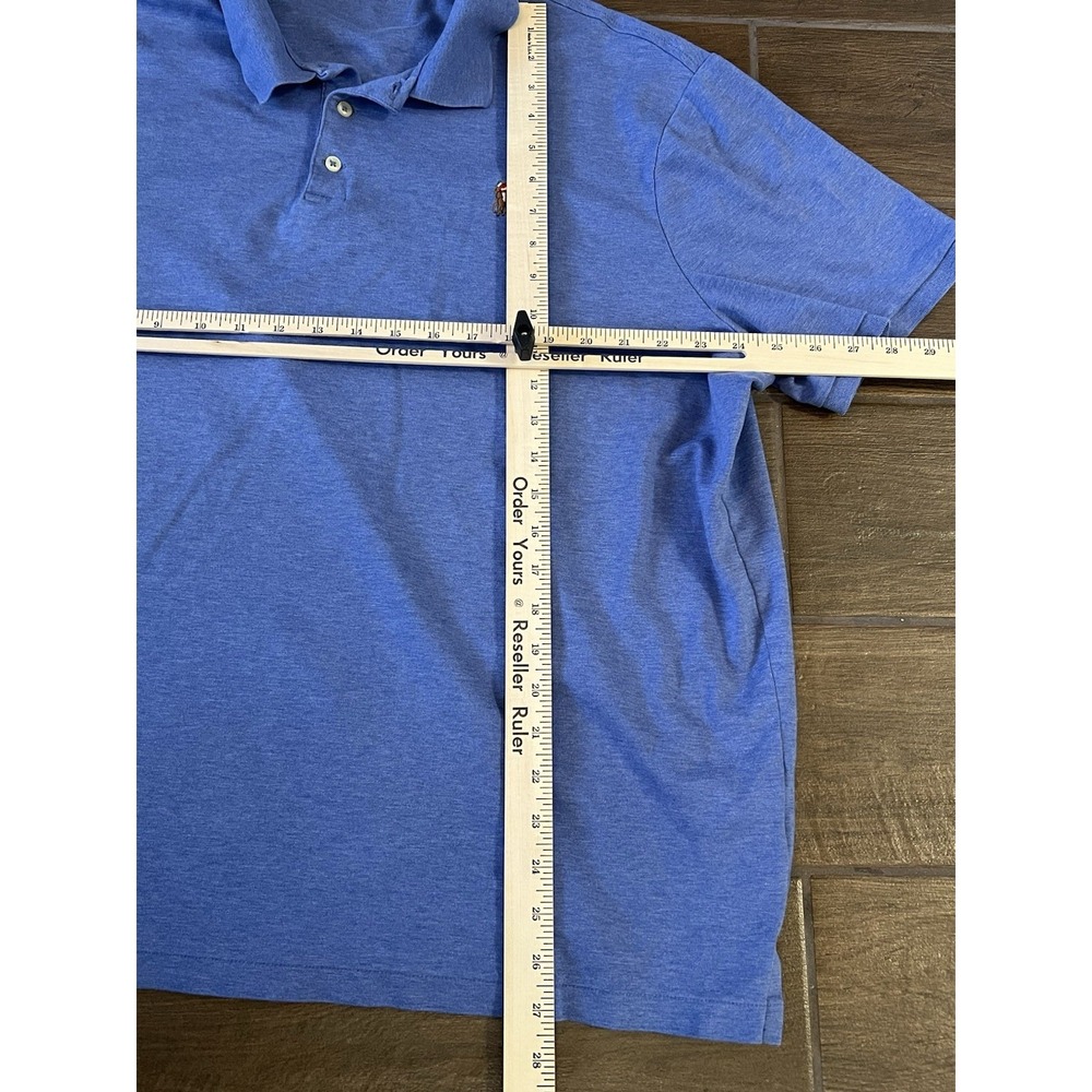 Polo Ralph Lauren Men's Polo Shirt XXL Blue Short Sleeve Flesh Pony Soft Touch - Picture 4 of 5